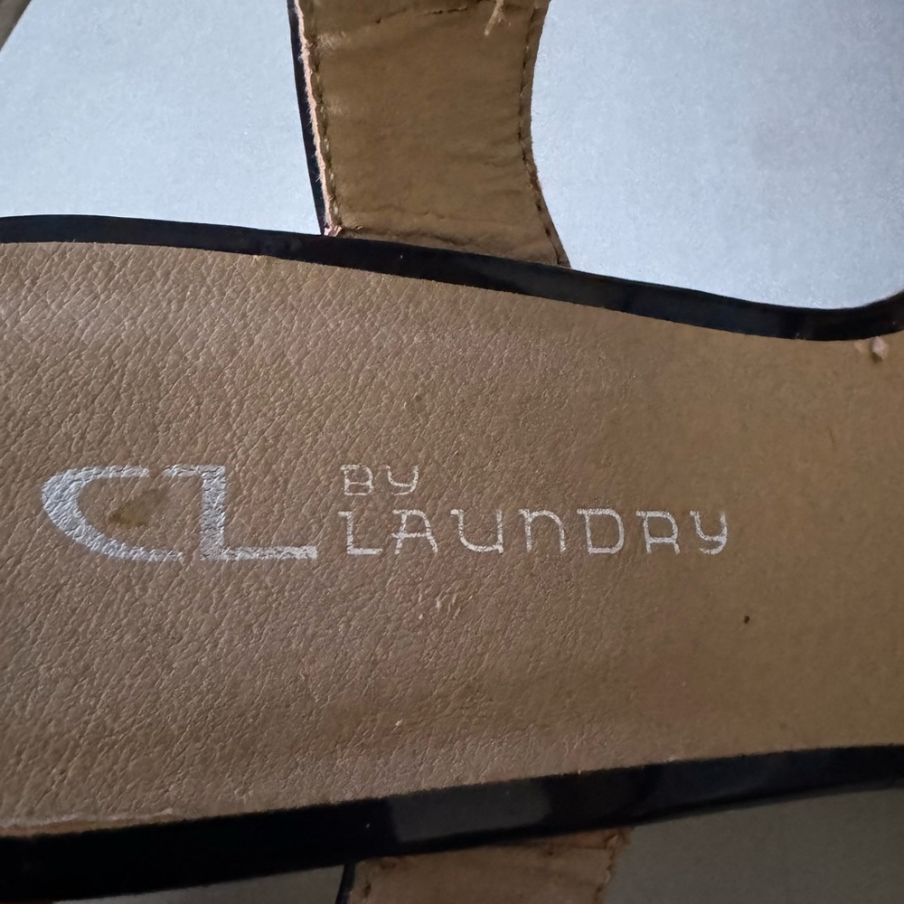 CL by Laundry, size 7-1/2 wedges. Navy blue straps. - Picture 7 of 8
